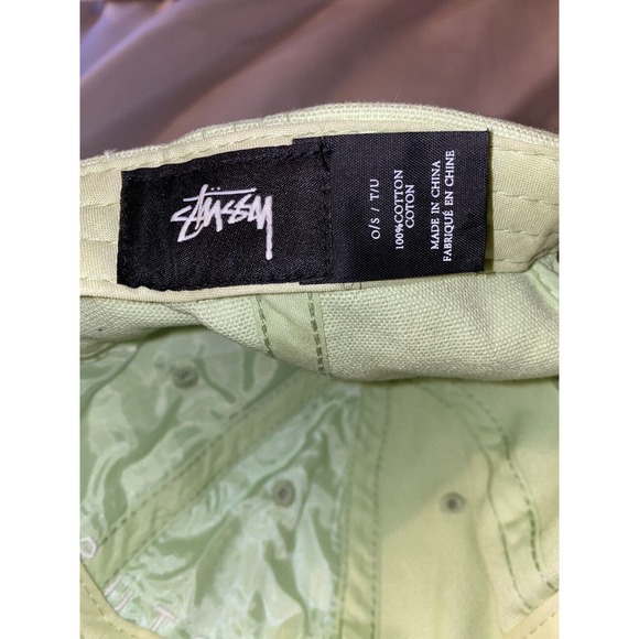 Stussy Men OSFA SpellOut Logo Baseball Ball Cap Hat StrapBack Mint Light Green - Picture 4 of 4